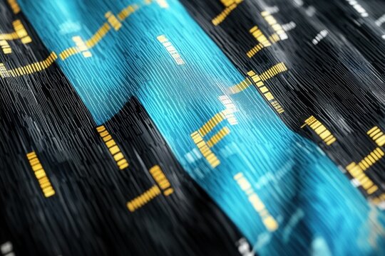 Financial data processing showcased over Botswana's flag with vibrant colors and intricate patterns, financial data processing over flag of botswana - Powered by Adobe