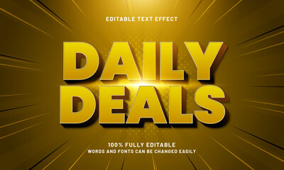 daily deals editable text effects with a sale and discount theme