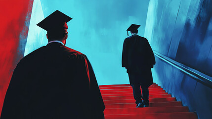 A father watching his child graduate, proud and emotional moment