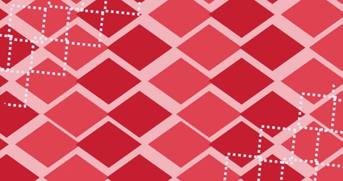 Vertical argyle pattern background moving 4K fabricated cultural clip. Backdrop for a pregnancy announcement, birthday party, or happy season. Colorful artwork for baby shower, invite cards or wishes.