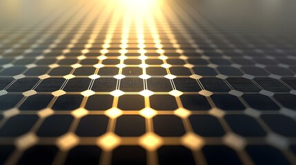 solar panels with sunlight