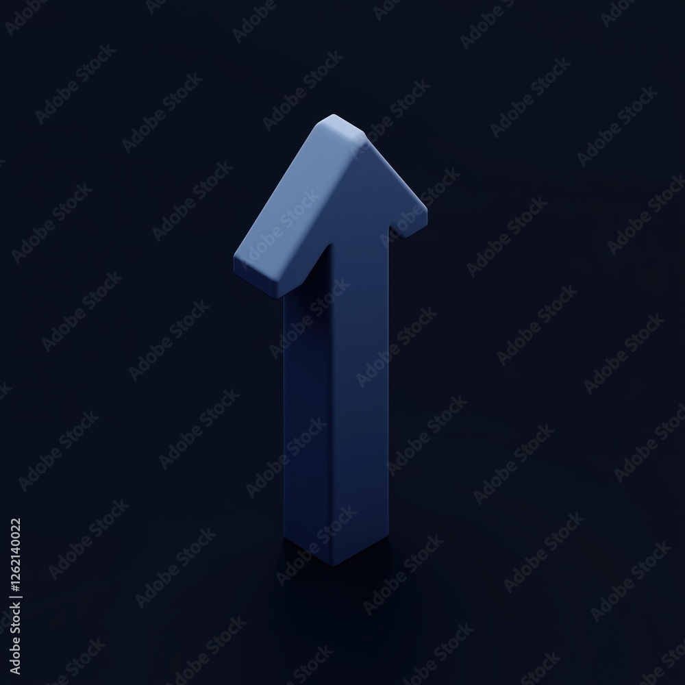 Poster isometric upward arrow against a dark background the arrow appears to be made of a matte material ca