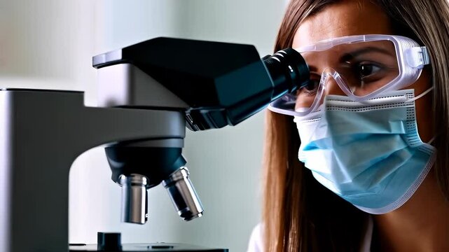 Scientist Observing Through Microscope