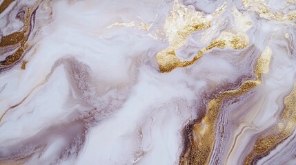 Obraz premium Iridescent luxury, gold accents intertwining within delicate pearl swirls