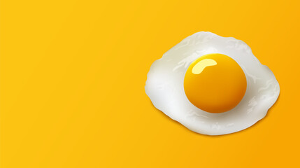 Fried egg on a yellow background