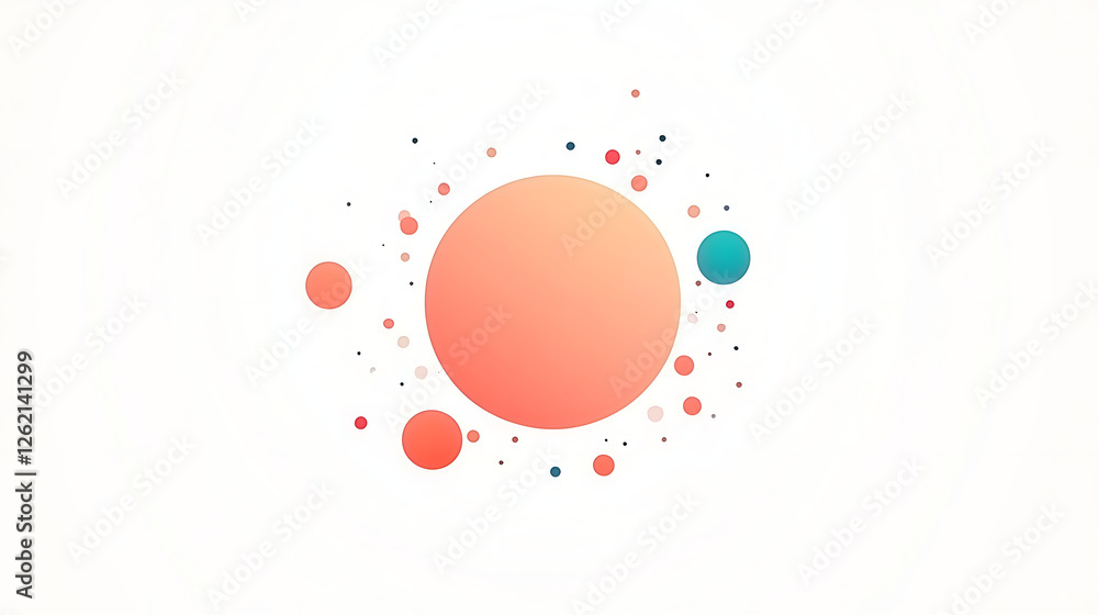Poster gradient bubbles colorful design with dots arrangement on white background artistic composition