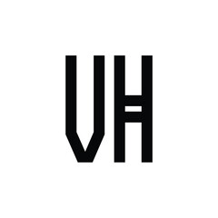 VH monogram logo design letter text name symbol monochrome logotype alphabet character simple logo