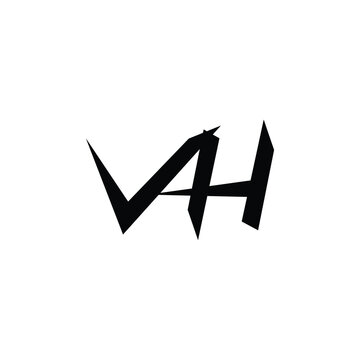 VH monogram logo design letter text name symbol monochrome logotype alphabet character simple logo