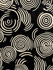 Obraz premium Mesmerizing Abstract Geometric Concentric Circles and Rings Forming a Hypnotic Repeating Pattern in Black and White