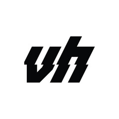 VH monogram logo design letter text name symbol monochrome logotype alphabet character simple logo