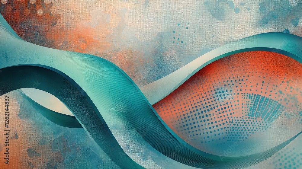 Aufkleber abstract flowing waves with soft colors and modern design elements