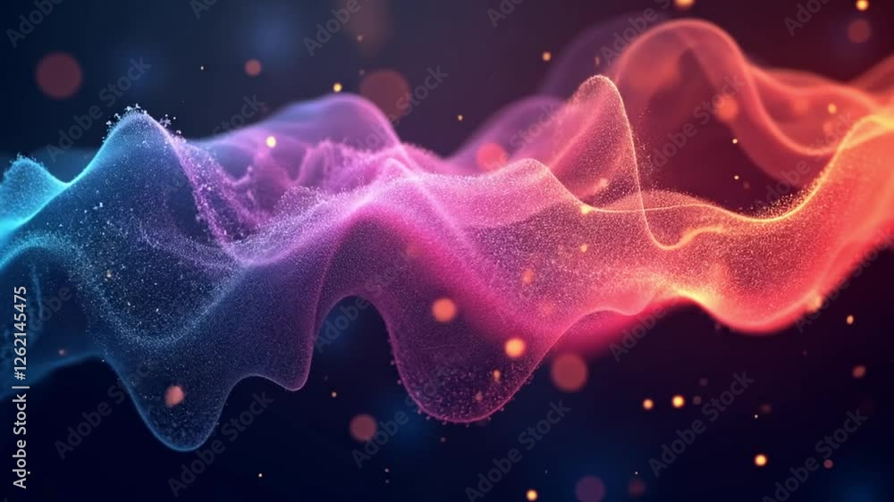 Aufkleber abstract red and blue particle wave abstract background
