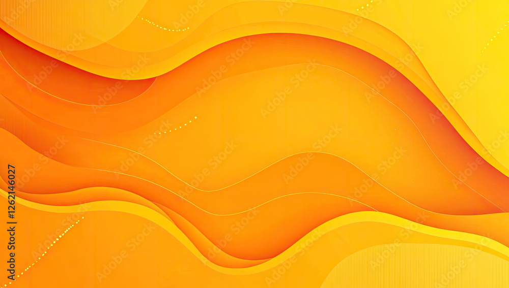 Poster abstract orange wave background design with layers and texture