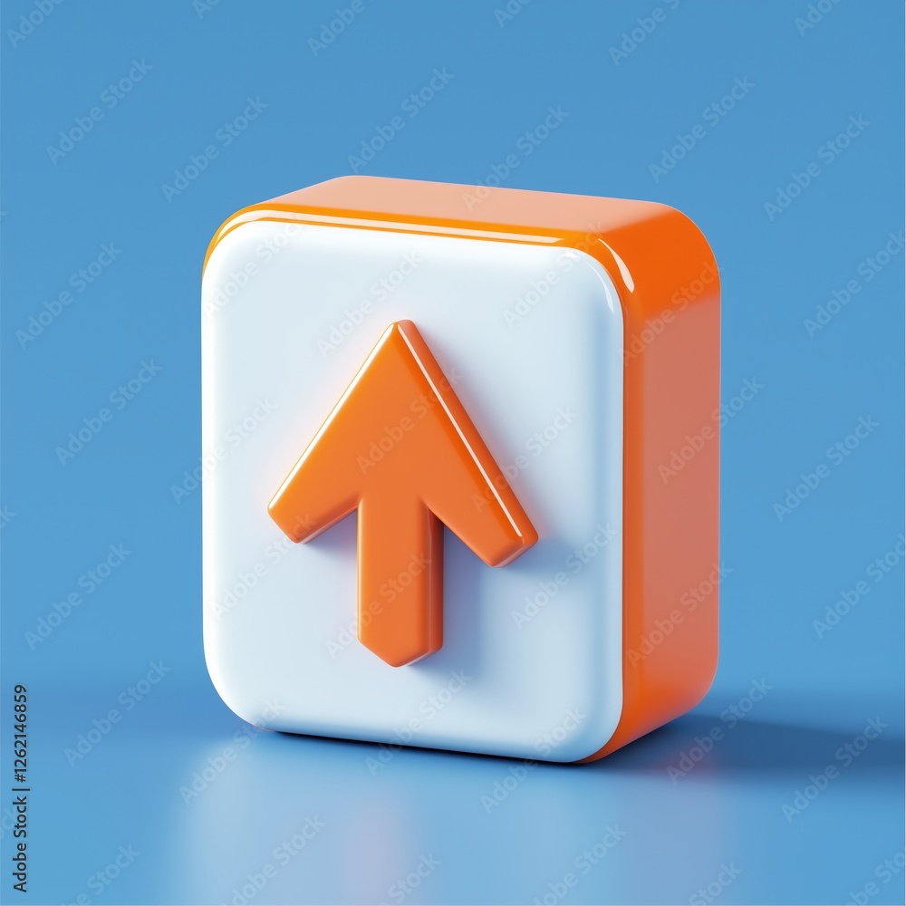 Poster 3d arrow pointing up symbolizing forward progress advancement and upward direction its modern design