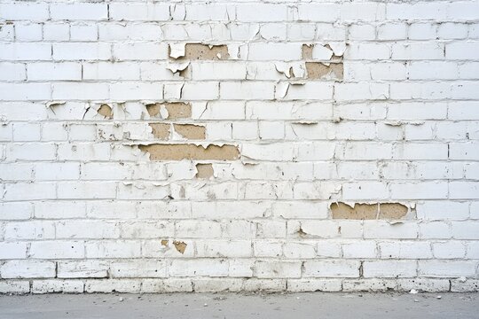 Fototapeta Weathered white brick wall texture urban background