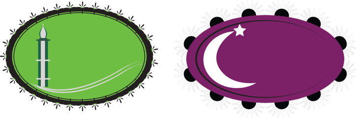 Set of Islamic modern ornamental frame border decorative pattern vector design