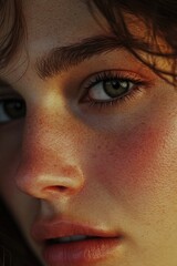 Fototapeta premium Captivating close-up portrait showcasing expressive eyes and sof