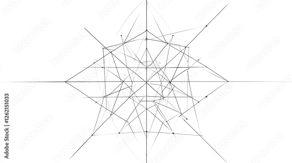 Poster intricate geometric artwork abstract concentric shape detailed complex patterns mathematical art des