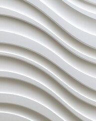 Obraz premium A textured wave pattern in soft white, creating a modern and minimalist aesthetic.
