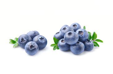 Blueberries with leaves