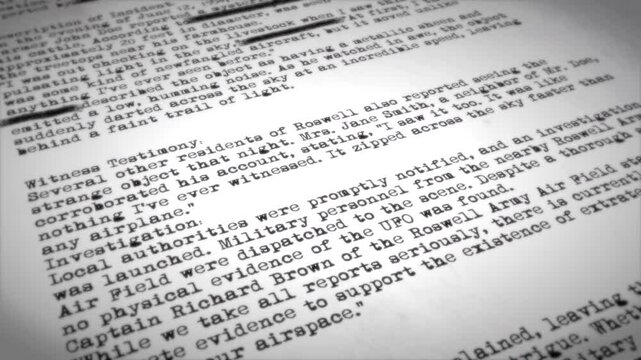 Classified UFO report with black censorship lines obscuring sensitive details.