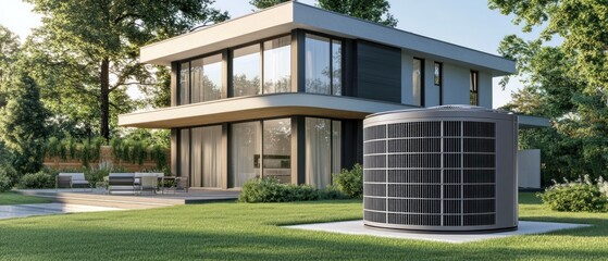 Obraz premium Modern Home with Efficient Air Conditioning System
