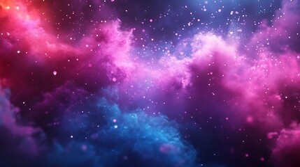 Fototapeta premium Cosmic Nebula, Pink and Blue Clouds, Space Background, Fantasy Art