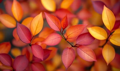 Vibrant Autumn Leaves Background with Red, Orange, Yellow Fall Foliage, Perfect for Seasonal, Nature, and Environmental Themes, Generative AI