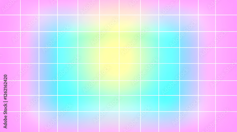 Poster pastel gradient grid soft hues geometric pattern design aesthetic background with blurred light