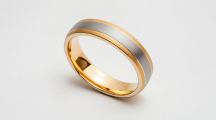 golden finger ring on white background