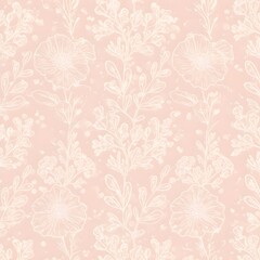 Fototapeta premium Elegante patrón floral dibujado a mano con estilo vintage