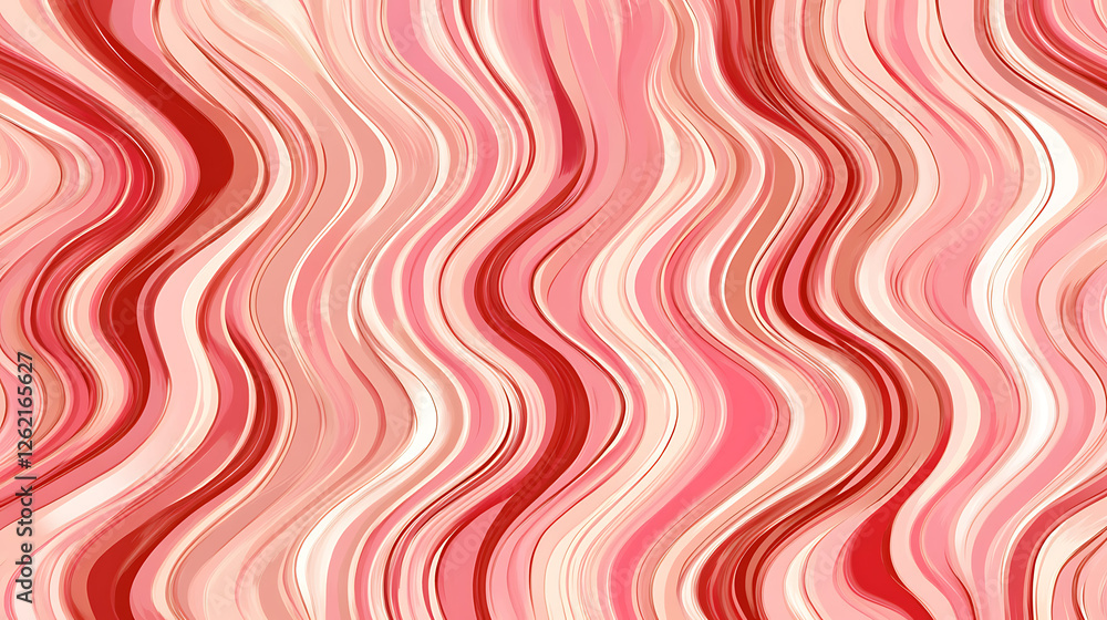 Poster red and pink wavy flowing lines abstract design pattern texture background digital art illustration