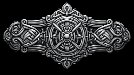 Ornate Silver Metalwork Decorative Design Element