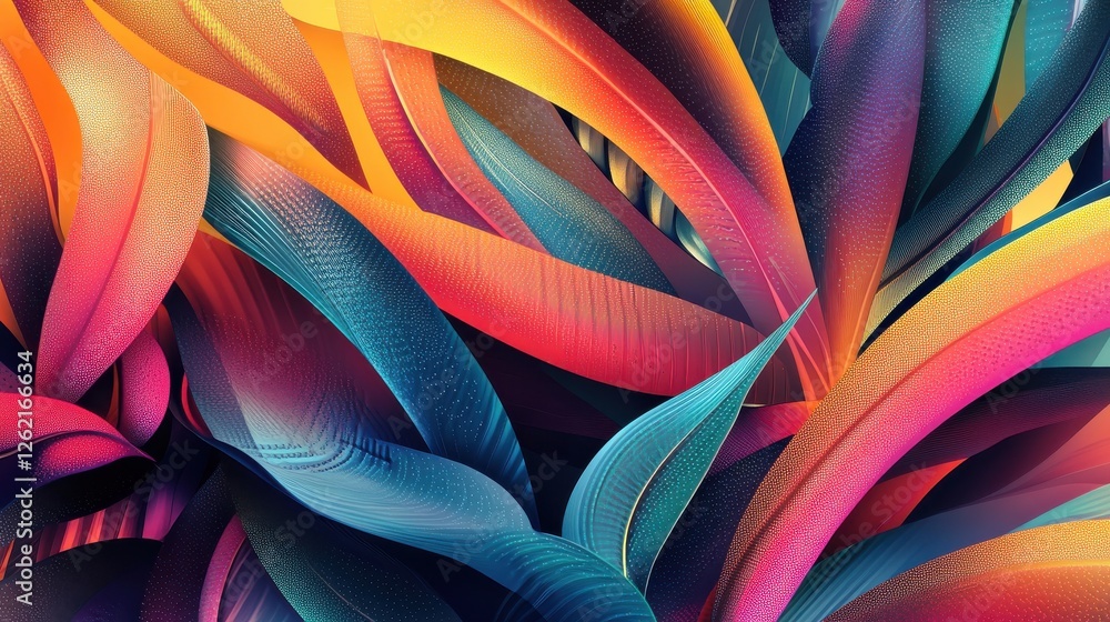 Poster vibrant abstract background with colorful flowing patterns and textures