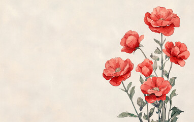 Romanic Flowers on Soft Pastel Background  
