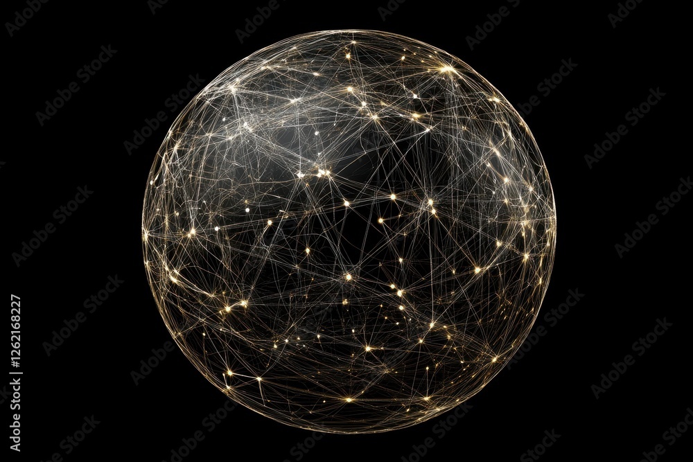 Poster network of global connections represented by a glowing globe on a dark background, globe over networ