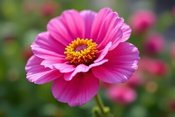 Fototapeta premium Close-up of a Vibrant Pink Flower with Detailed Petals and Stamen