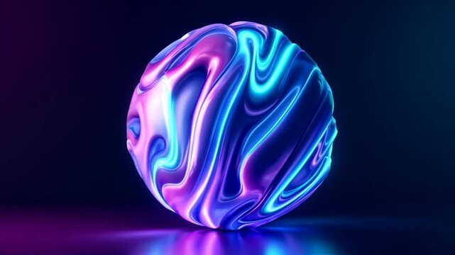 Video animation surreal mystic alien ball or sphere sculpture