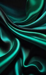 Obraz premium Abstract Teal Swirl with Green Accents