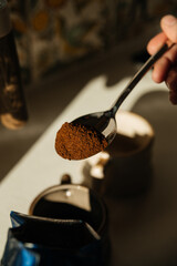 coffee in a spoon
