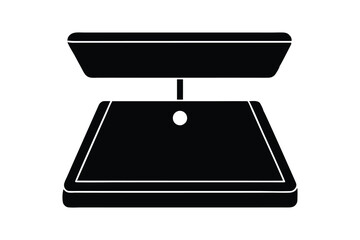 Silhouette of a digital weighing machine vector art illustration1.eps