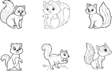 Obraz premium Silhouettes of woodland animals set