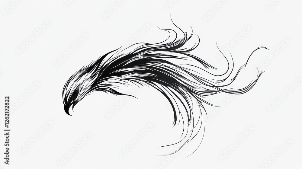 Poster elegant abstract eagle design with flowing lines and smooth curves