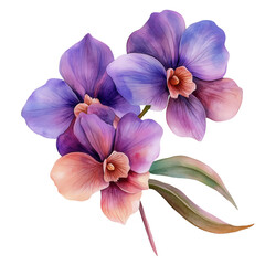 A vibrant cluster of purple orchids with delicate petals and soft gradient colors, showcasing nature's beauty and elegance.