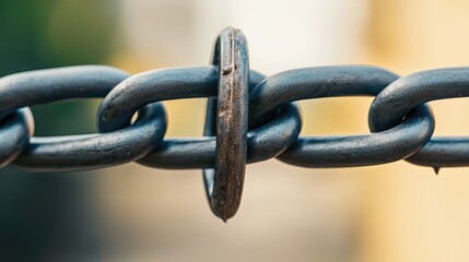 Fototapeta premium Close Up Dark Gray Metal Chain Link