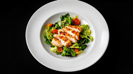 Delicious Grilled Chicken Salad with Mixed Greens and Cherry Tomatoes