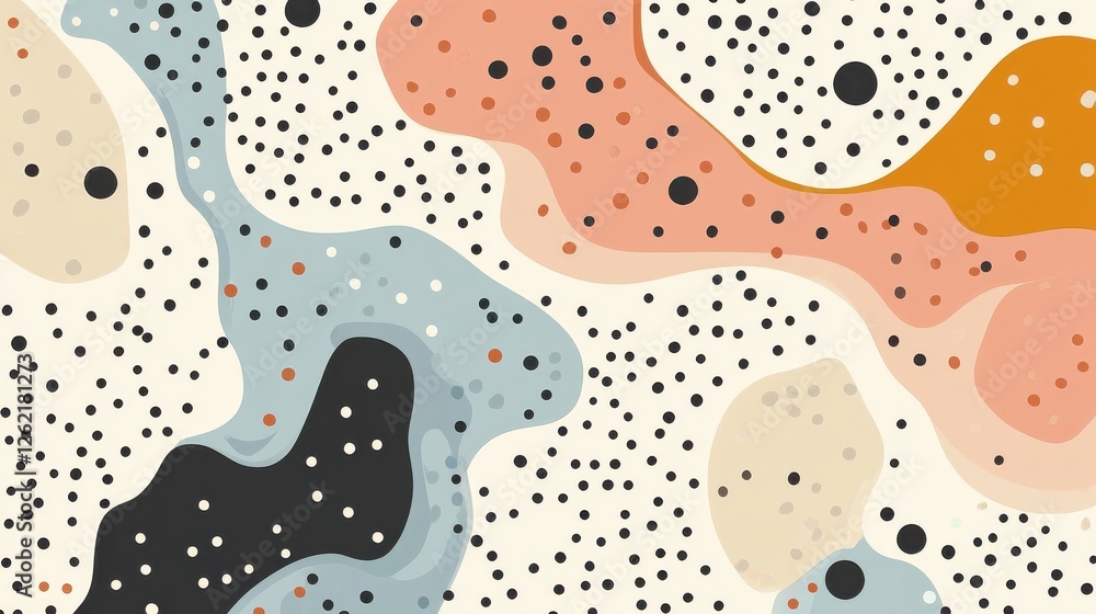 Poster abstract colorful shapes and dots pattern for modern design use