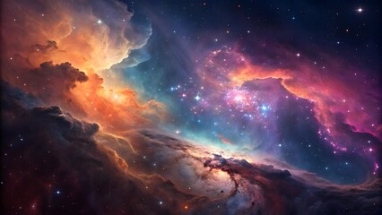Fototapeta premium Colorful Nebula and Stars in Deep Space