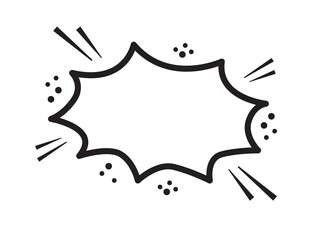 Comic speech bubble with smoke clouds on transparent background. Pop art message shape with speed effect. Balloon text box. Cartoon explosion bomb frame