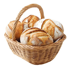Freshly baked artisan bread in a rustic basket dining room food photography warm atmosphere close-up view culinary delight